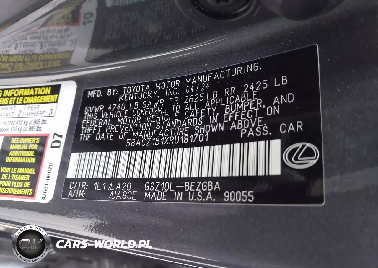 2024 Lexus Es 350 VIN:58ACZ1B1XRU181701 - 9
