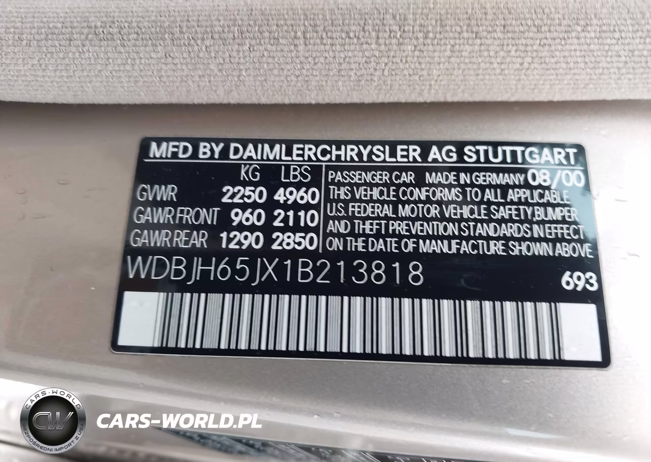 2001 Mercedes-Benz E 320 VIN:WDBJH65JX1B213818 - 9