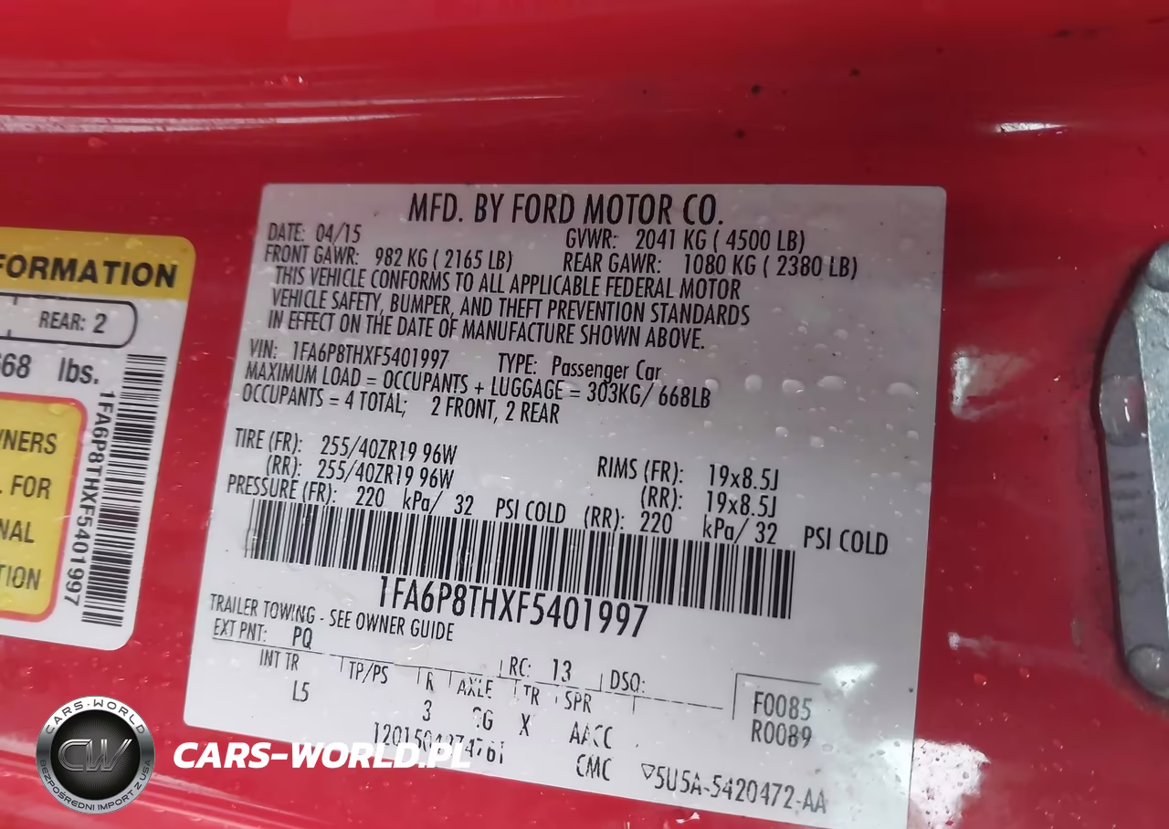 2015 Ford Mustang Ecoboost VIN:1FA6P8THXF5401997 - 9