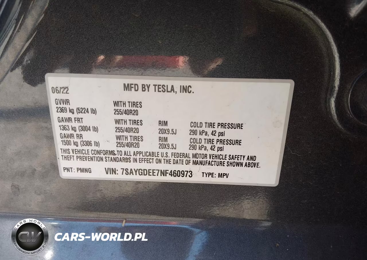 2022 Tesla Model Y Long Range Dual Motor All-Wheel Drive VIN:7SAYGDEE7NF460973 - 9