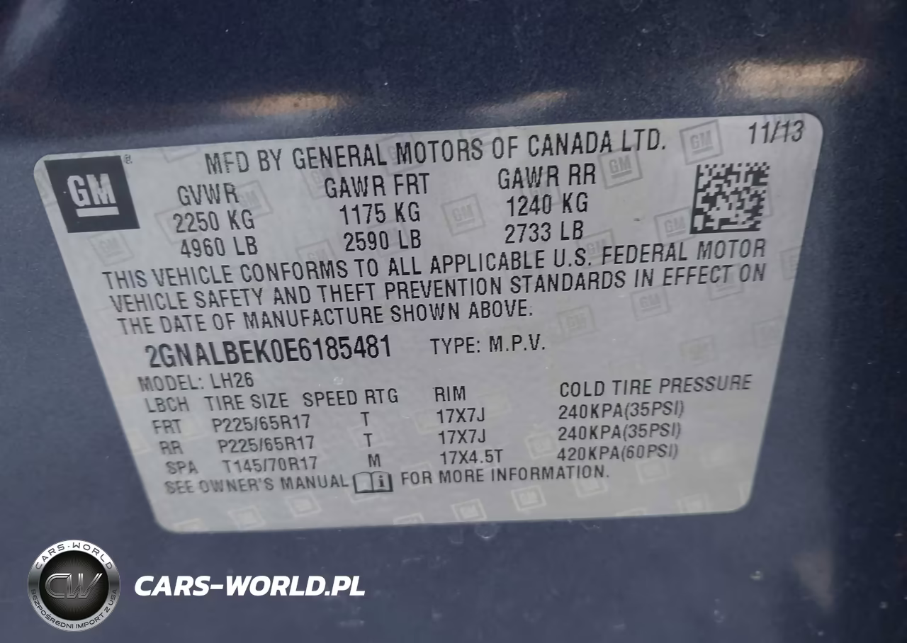 2014 Chevrolet Equinox 1Lt VIN:2GNALBEK0E6185481 - 9
