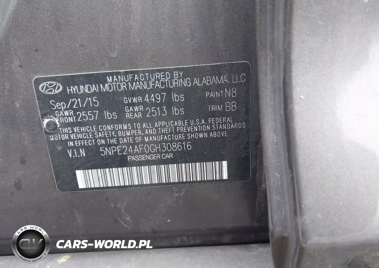 2016 Hyundai Sonata Se VIN:5NPE24AF0GH308616 - 9