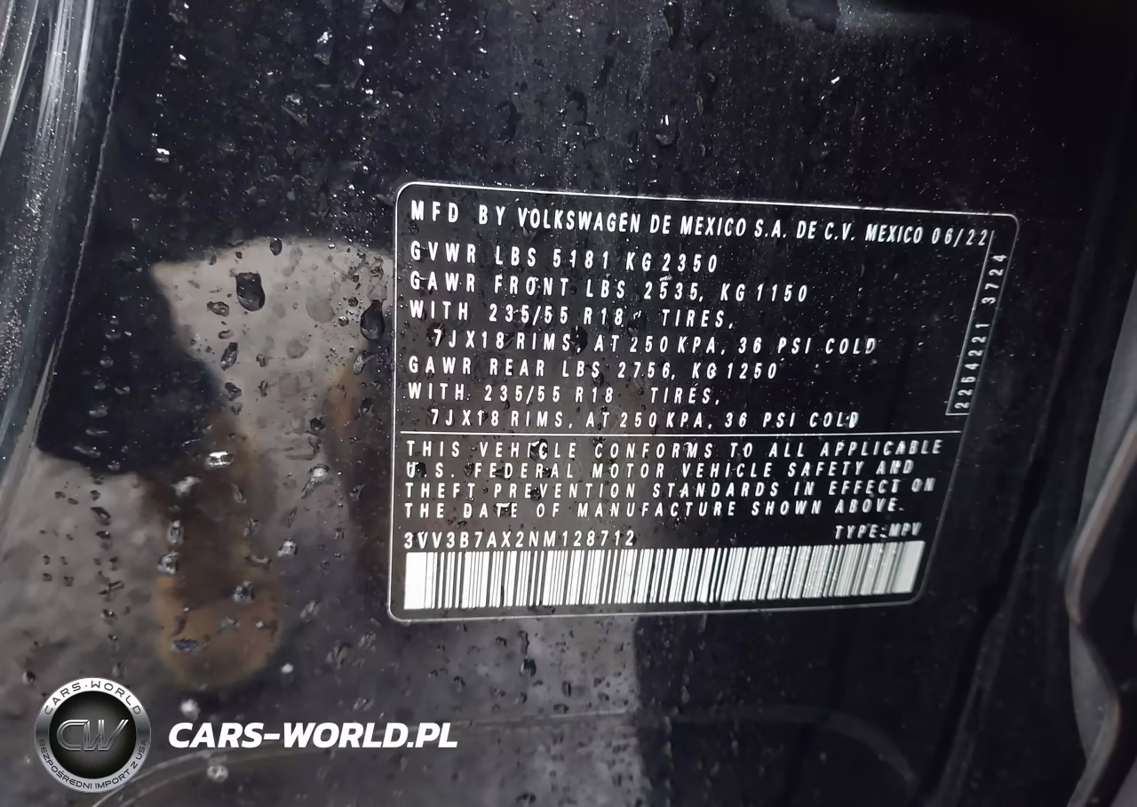 2022 Volkswagen Tiguan 2.0T Se VIN:3VV3B7AX2NM128712 - 9
