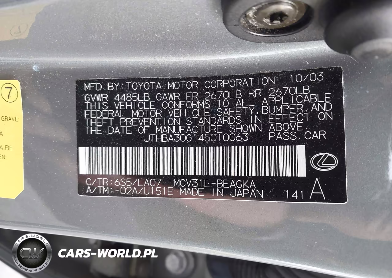 2004 Lexus Es 330 VIN:JTHBA30G145010063 - 9