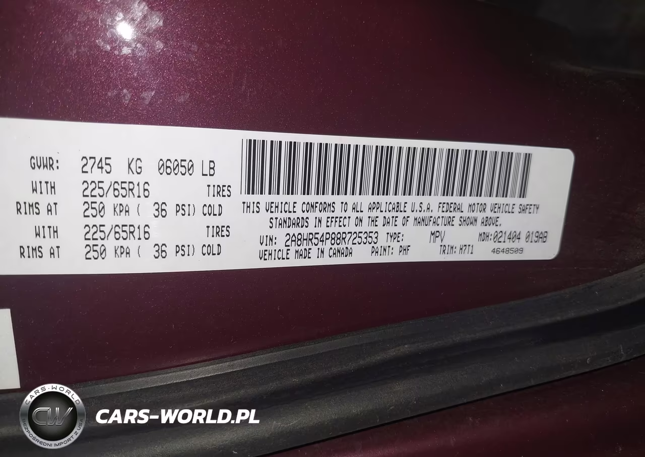 2008 Chrysler Town & Country Touring VIN:2A8HR54P88R725353 - 17