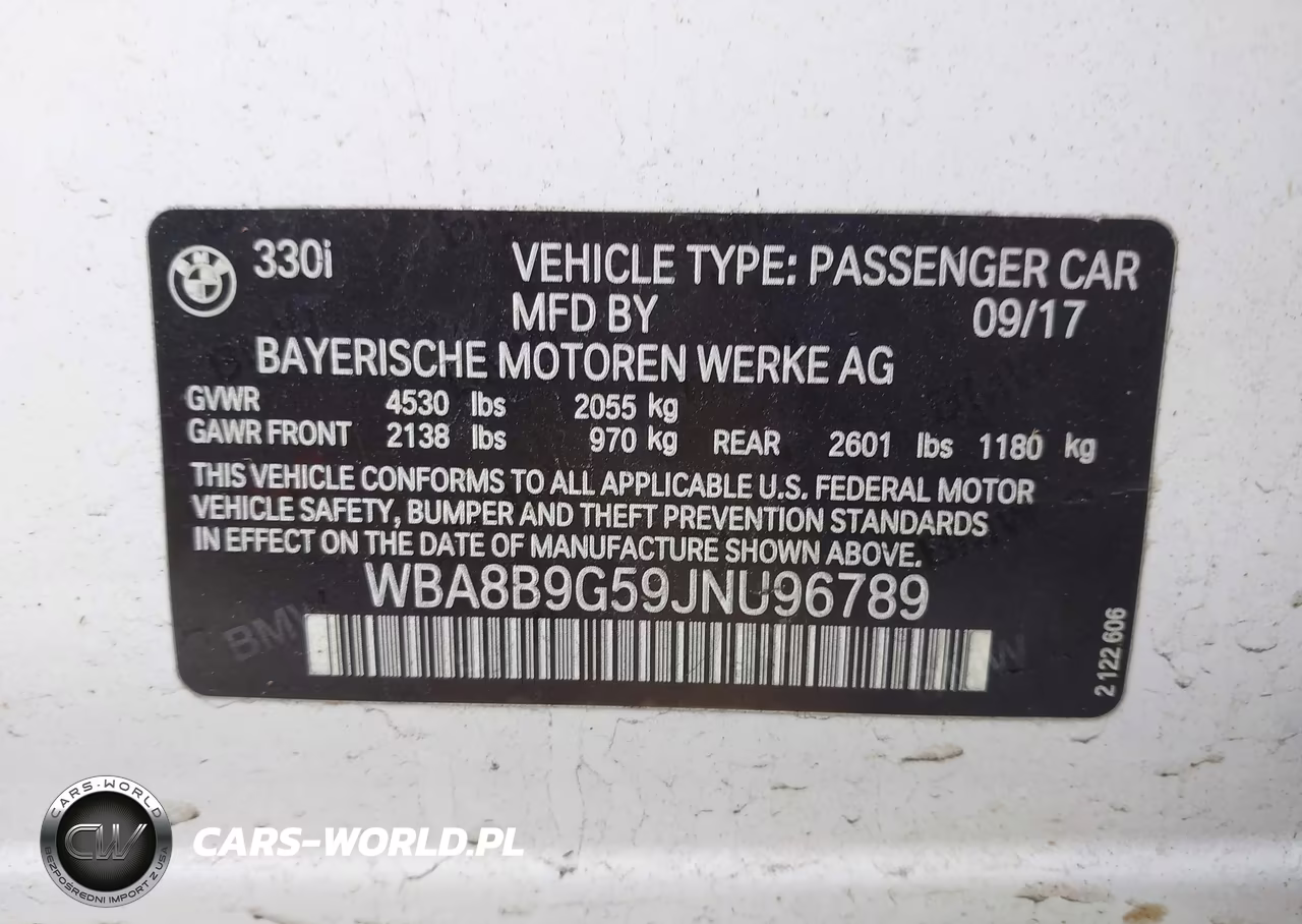 2018 BMW 330I VIN:WBA8B9G59JNU96789 - 9