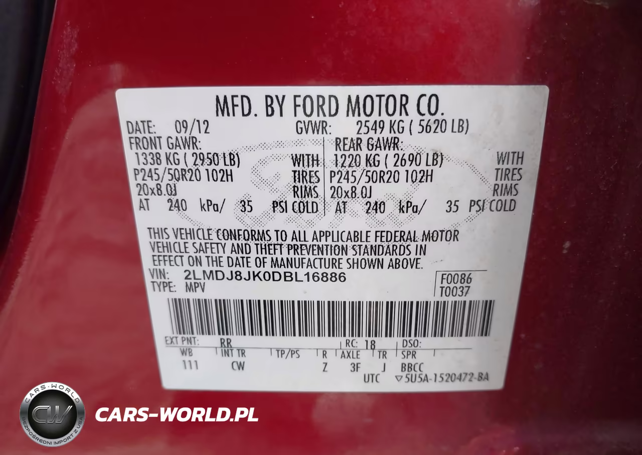 2013 Lincoln Mkx VIN:2LMDJ8JK0DBL16886 - 9