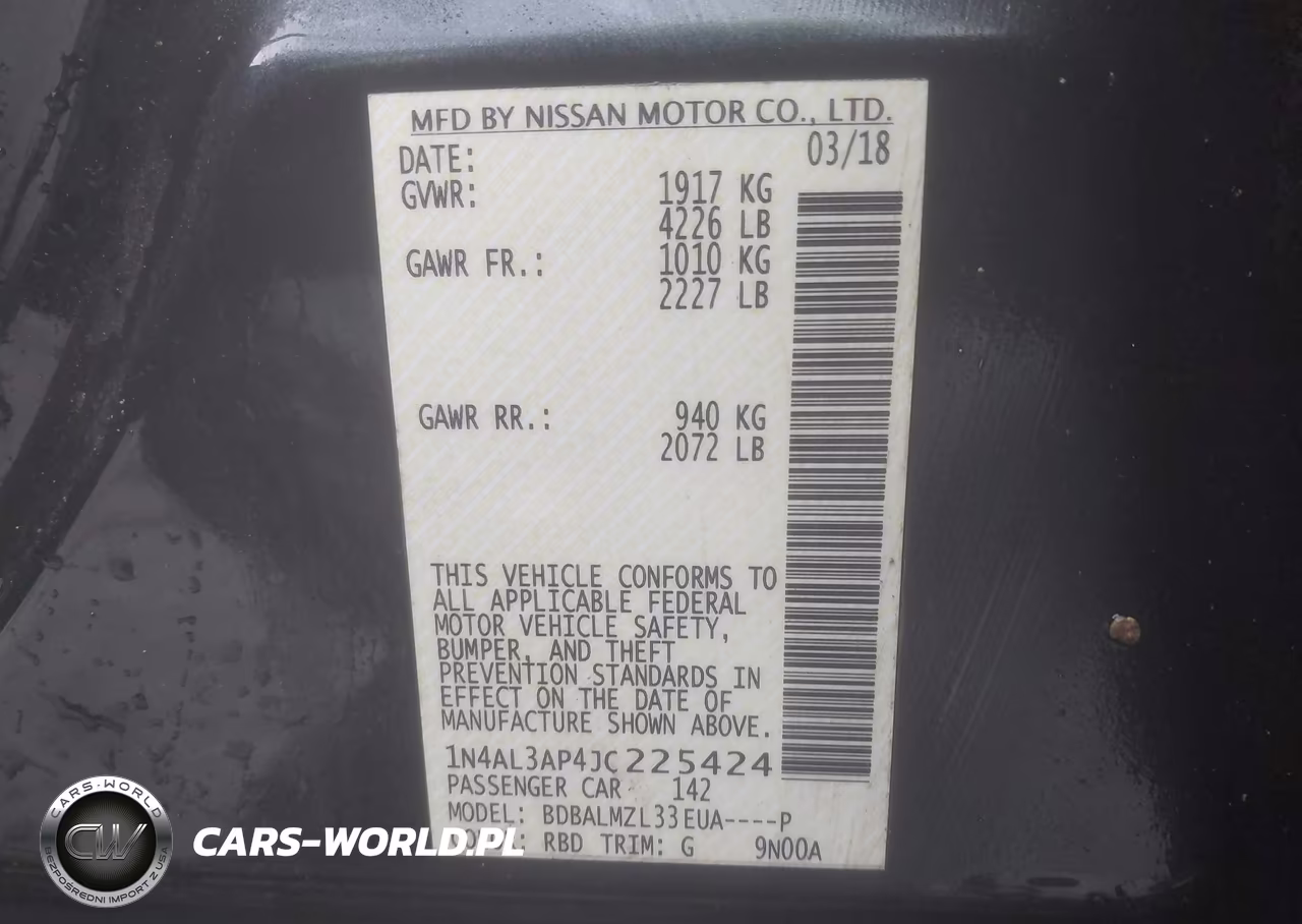 2018 Nissan Altima 2.5 Sv VIN:1N4AL3AP4JC225424 - 9