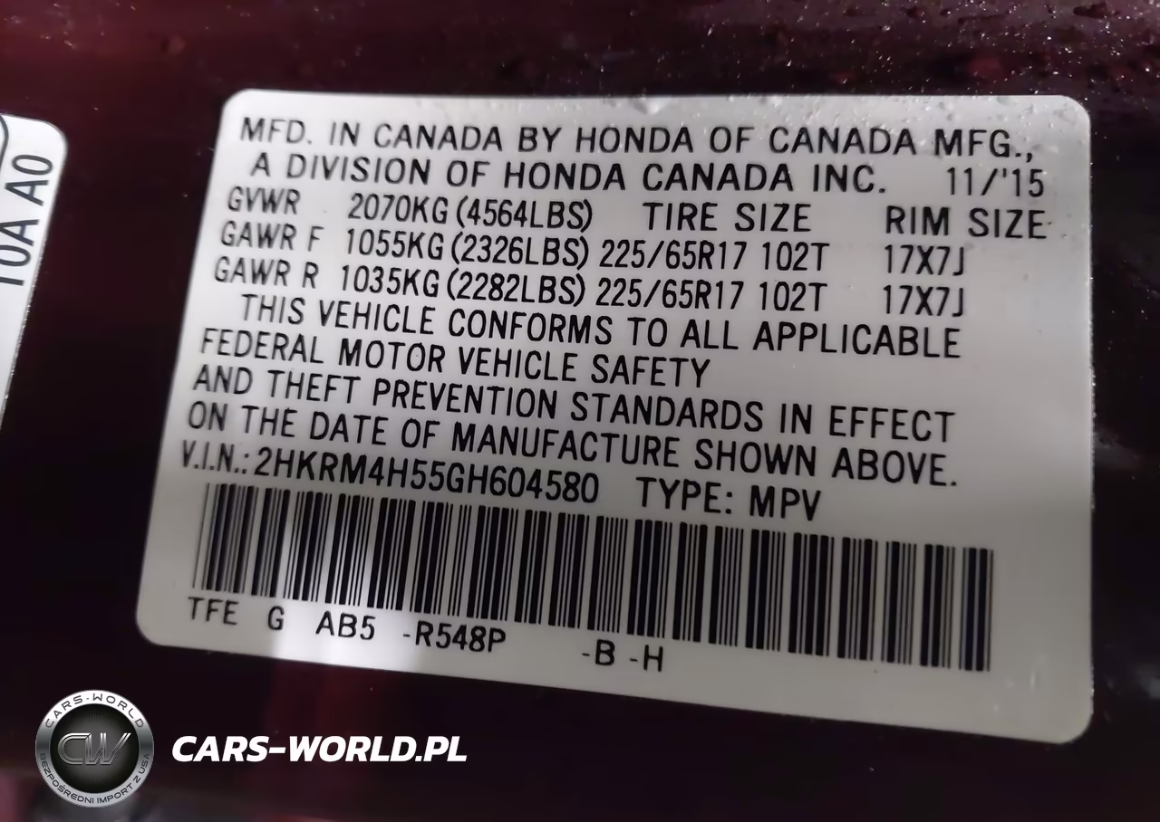 2016 Honda Cr-V Ex VIN:2HKRM4H55GH604580 - 9