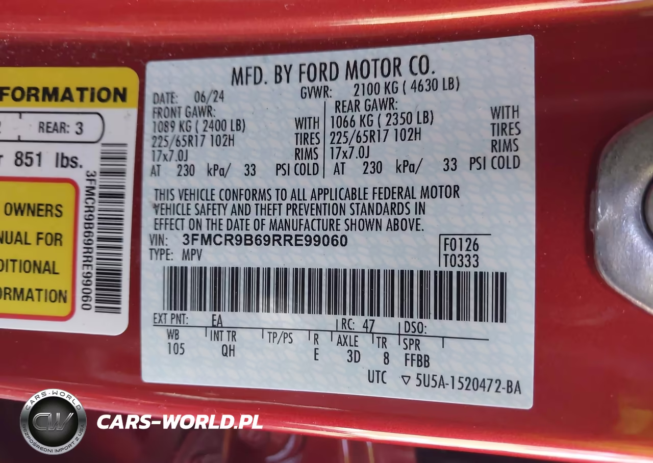 2024 Ford Bronco Sport Big Bend VIN:3FMCR9B69RRE99060 - 9