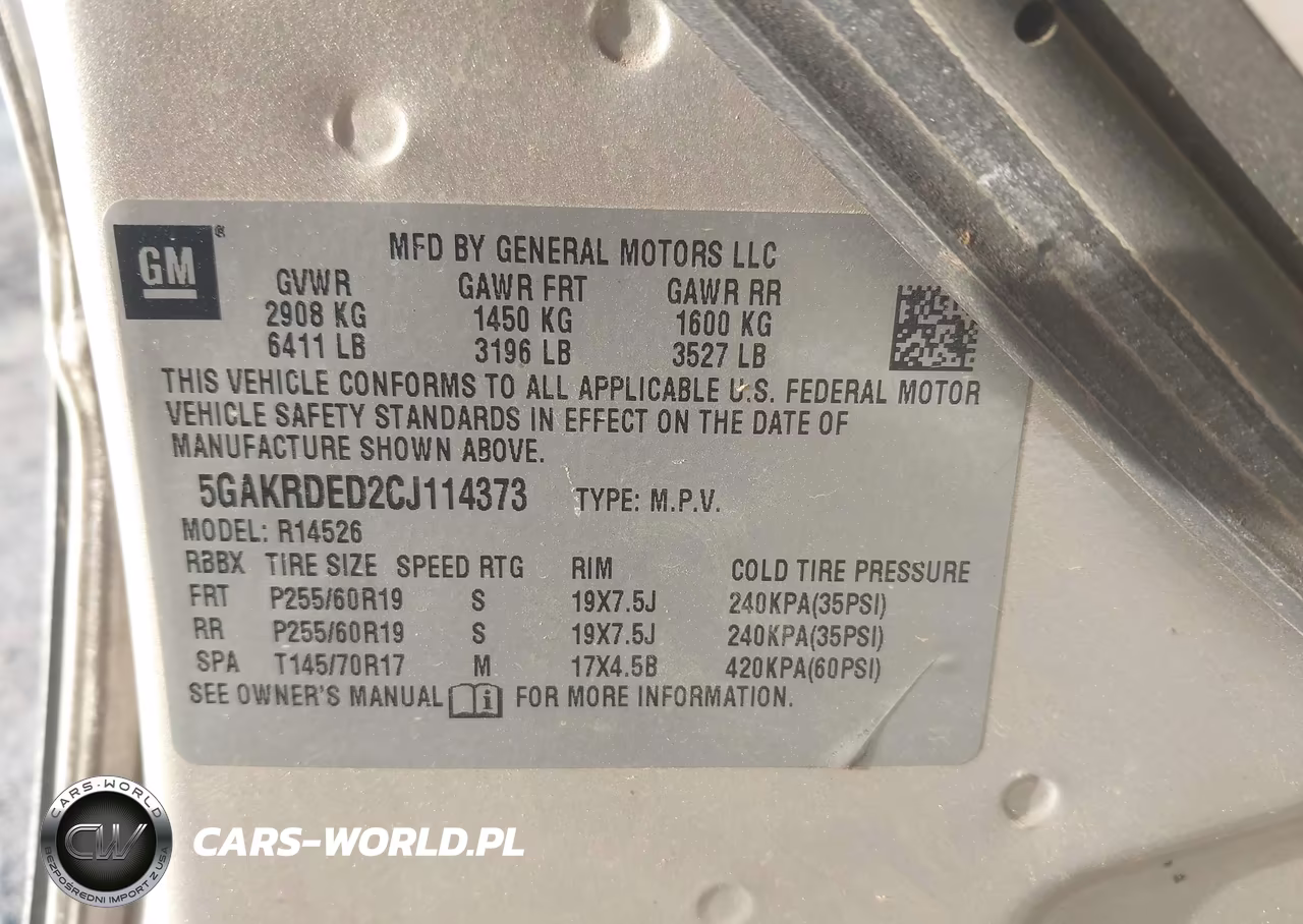 2012 Buick Enclave Premium VIN:5GAKRDED2CJ114373 - 9