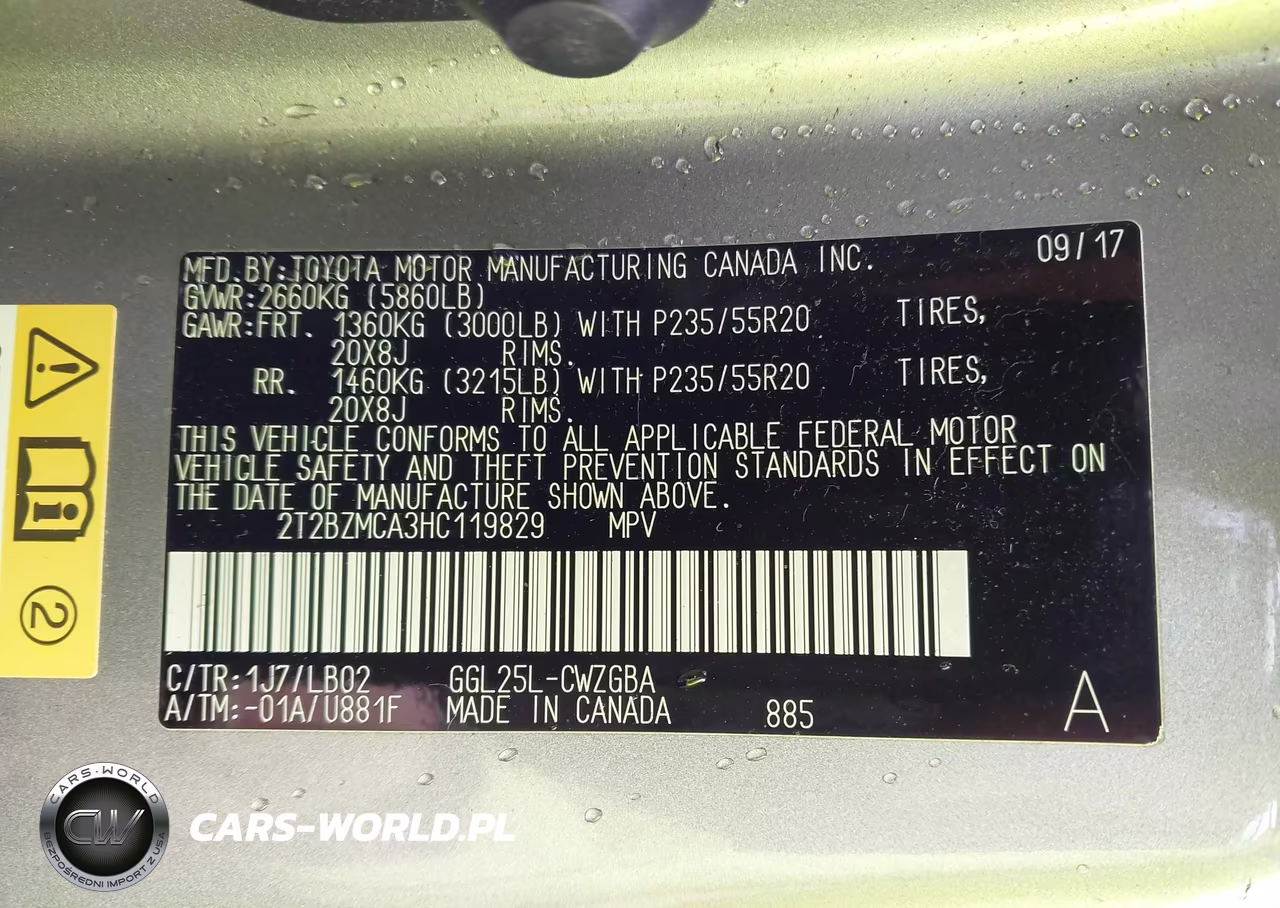 2017 Lexus Rx 350 VIN:2T2BZMCA3HC119829 - 9