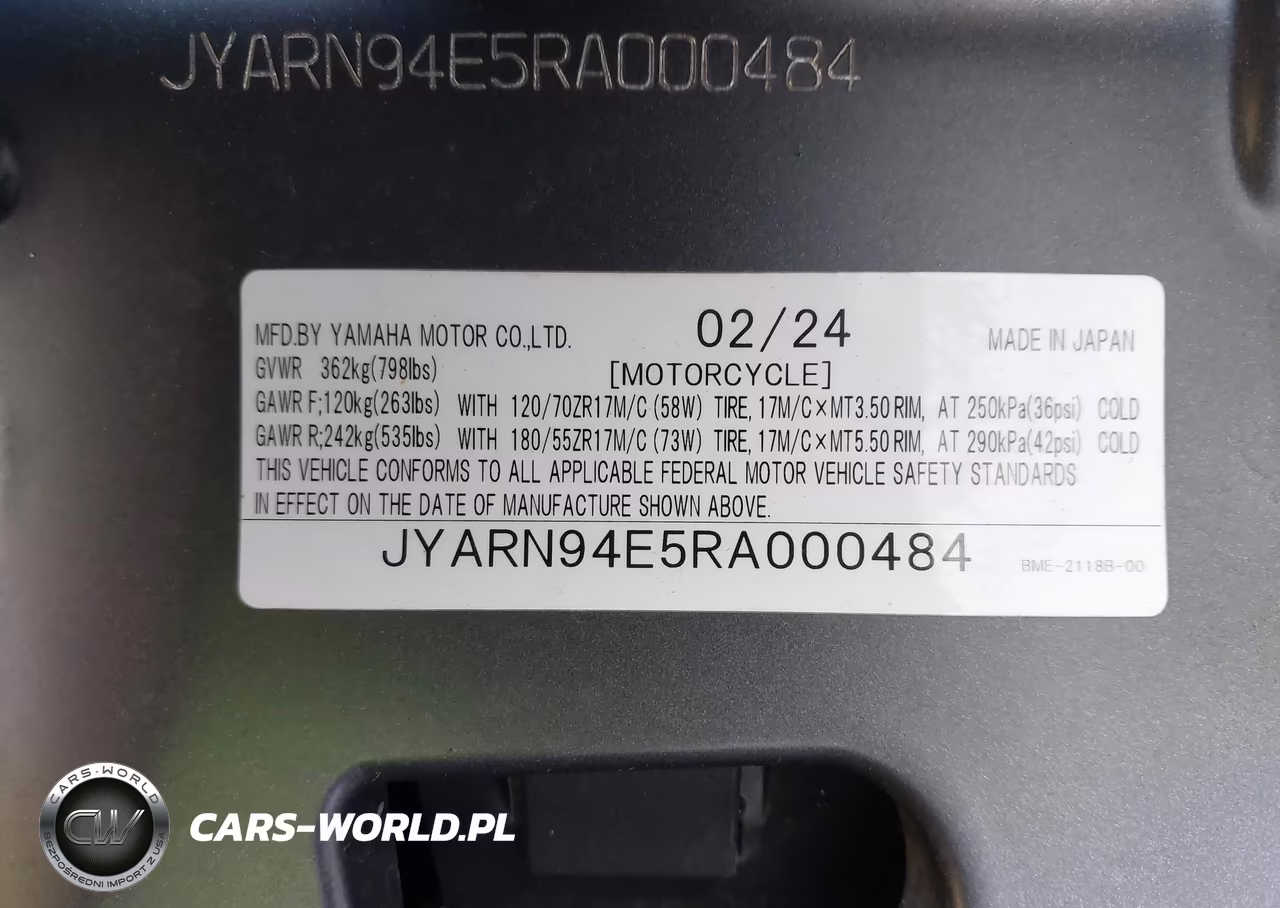 2024 Yamaha Mt09 VIN:JYARN94E5RA000484 - 10