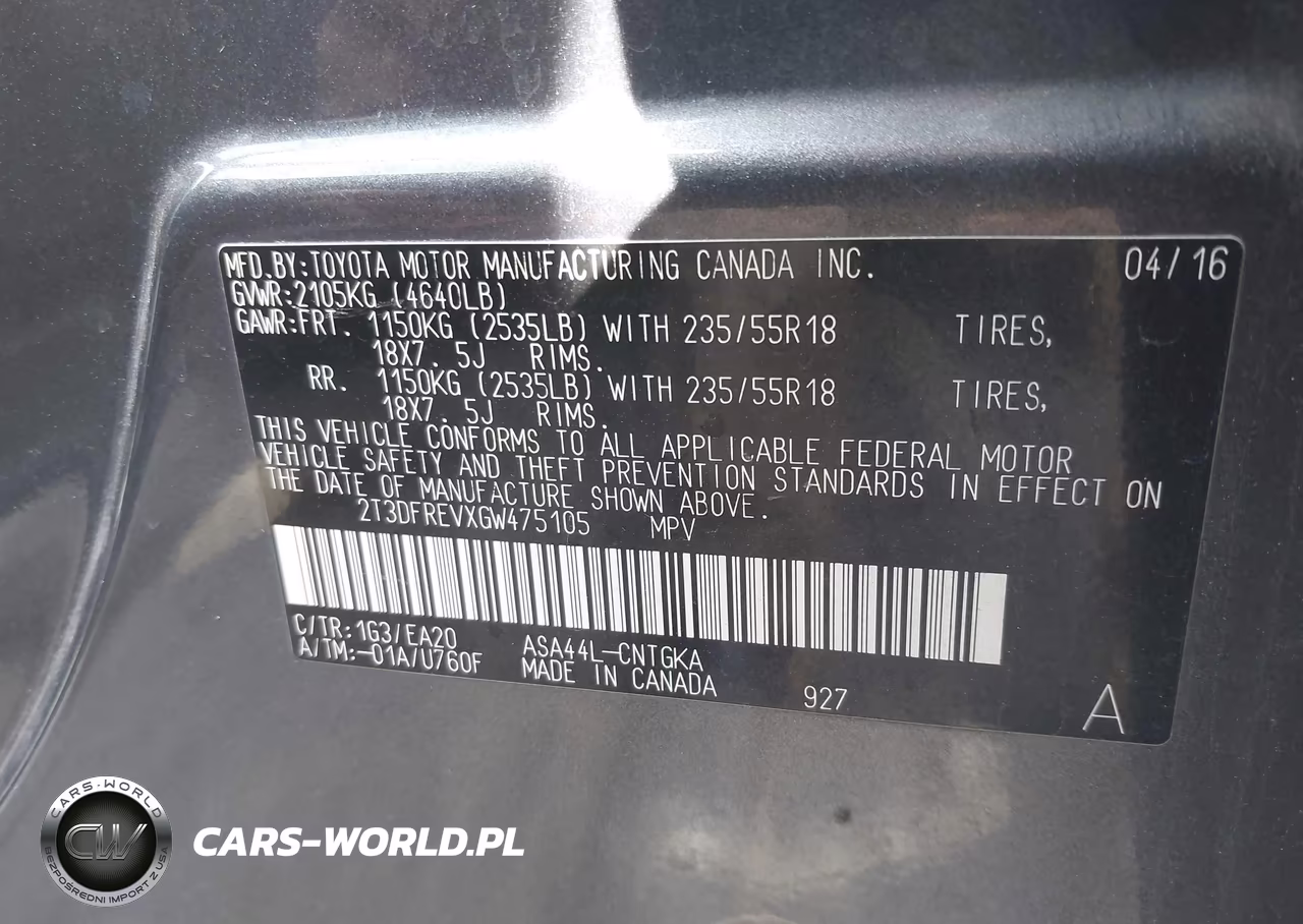 2016 Toyota Rav4 Limited VIN:2T3DFREVXGW475105 - 9