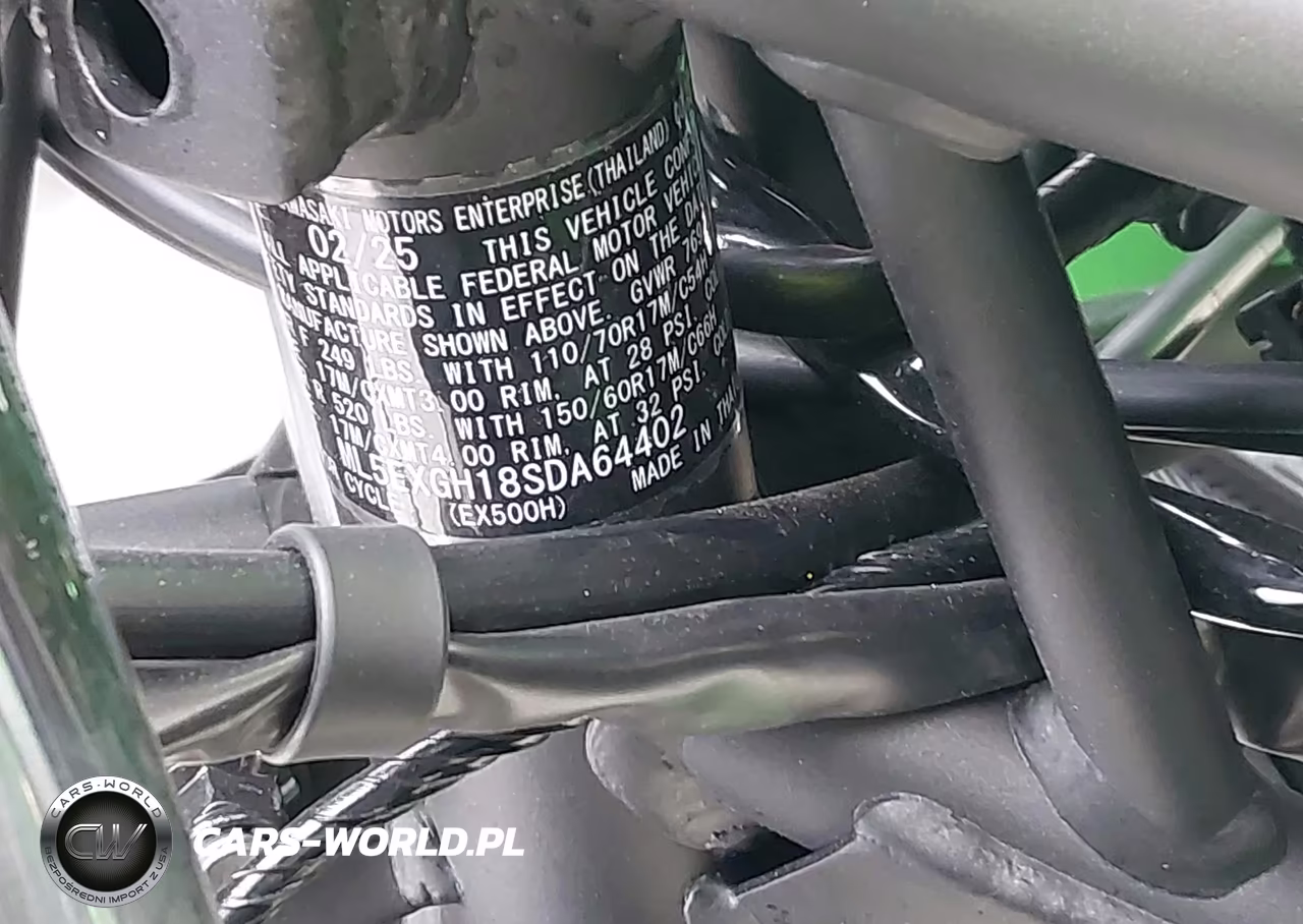 2025 Kawasaki Ex500 H VIN:ML5EXGH18SDA64402 - 10