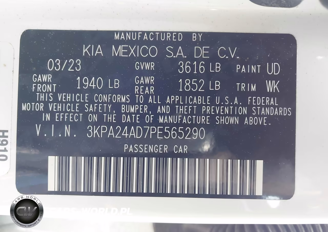 2023 Kia Rio S VIN:3KPA24AD7PE565290 - 9