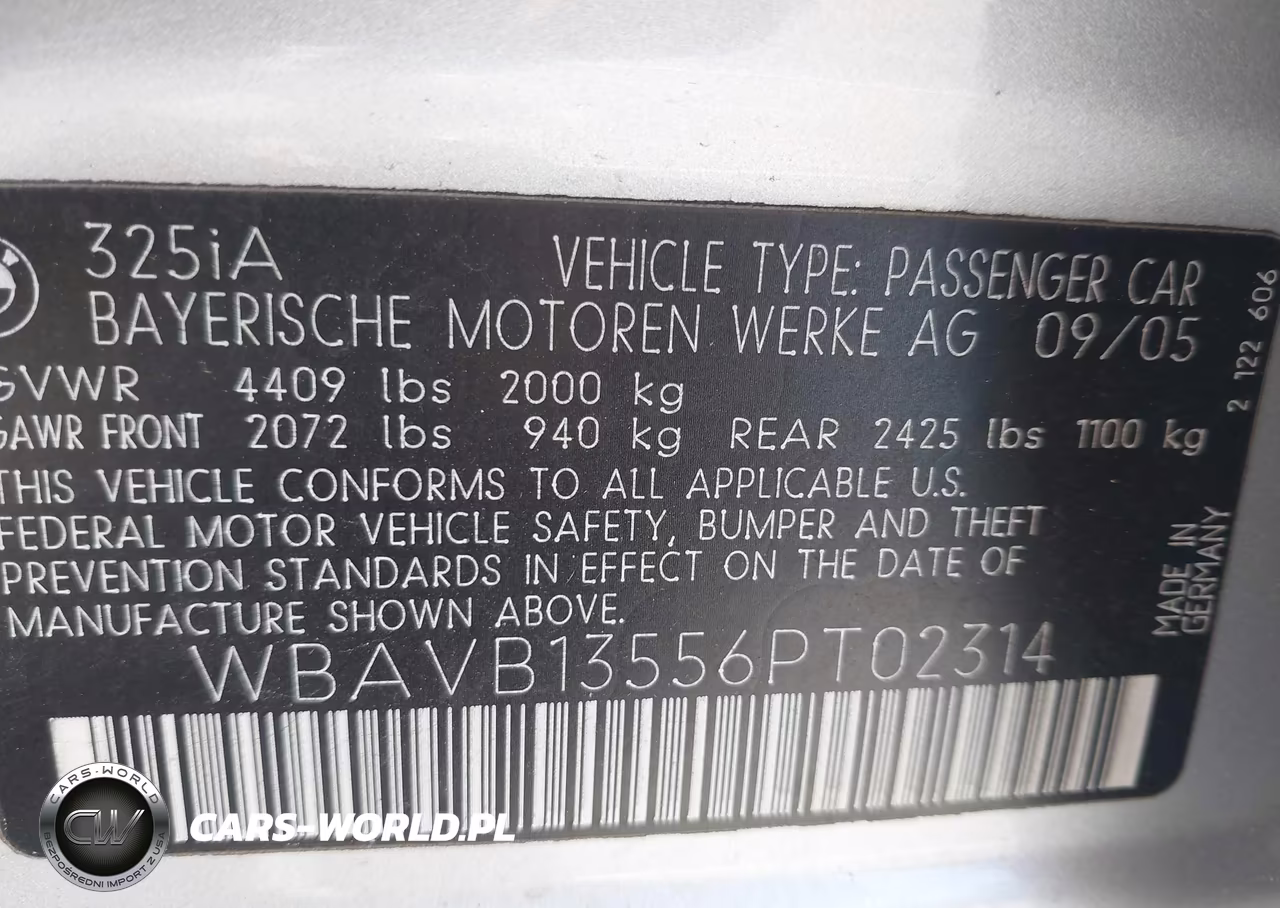 2006 BMW 325I VIN:WBAVB13556PT02314 - 9