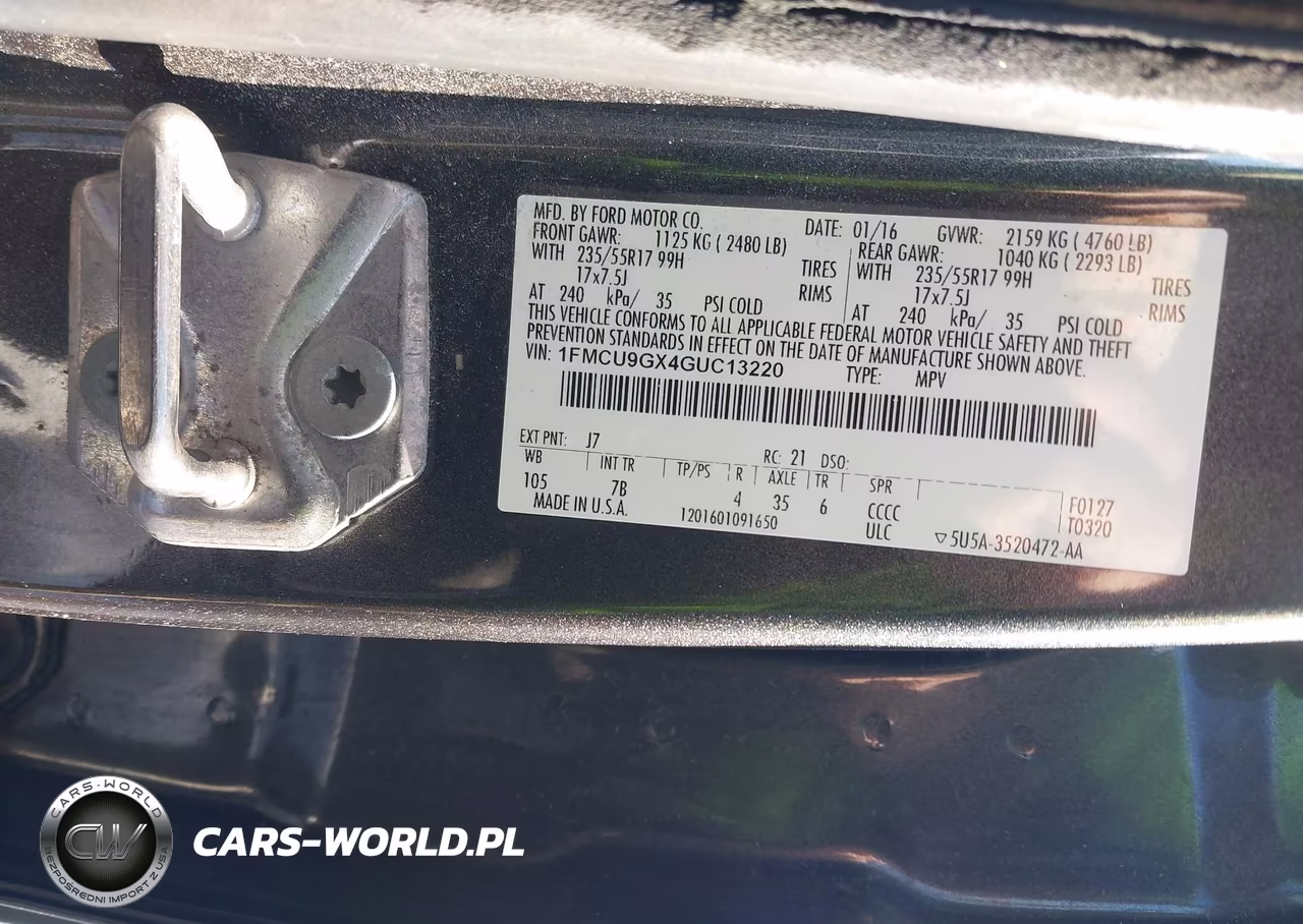2016 Ford Escape Se VIN:1FMCU9GX4GUC13220 - 9