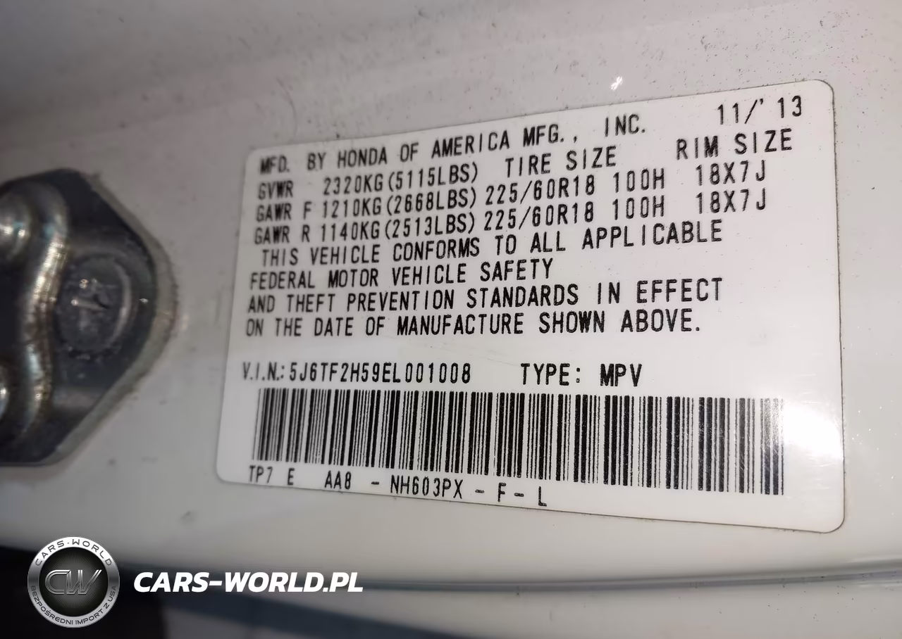 2014 Honda Crosstour Ex-L V6 VIN:5J6TF2H59EL001008 - 9