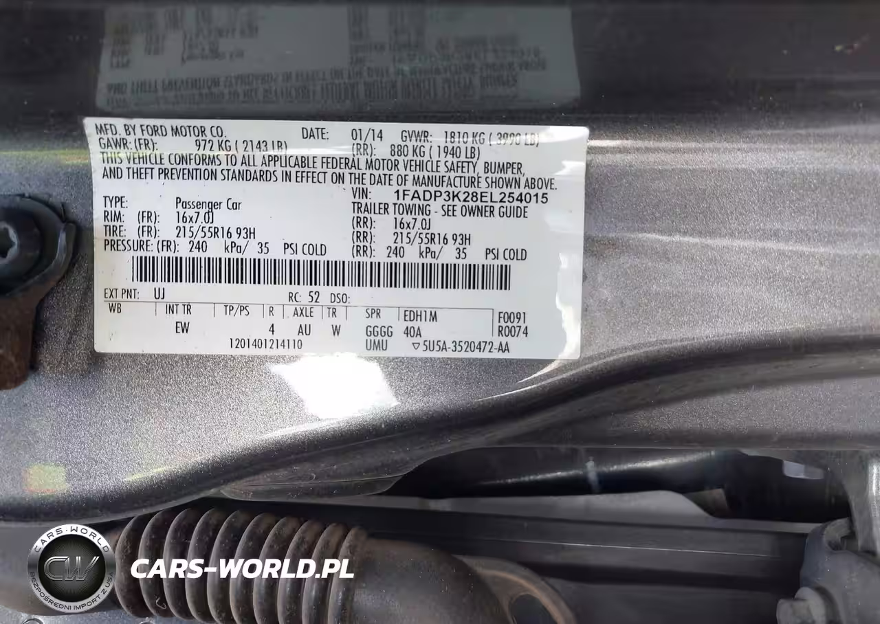2014 Ford Focus Se VIN:1FADP3K28EL254015 - 9
