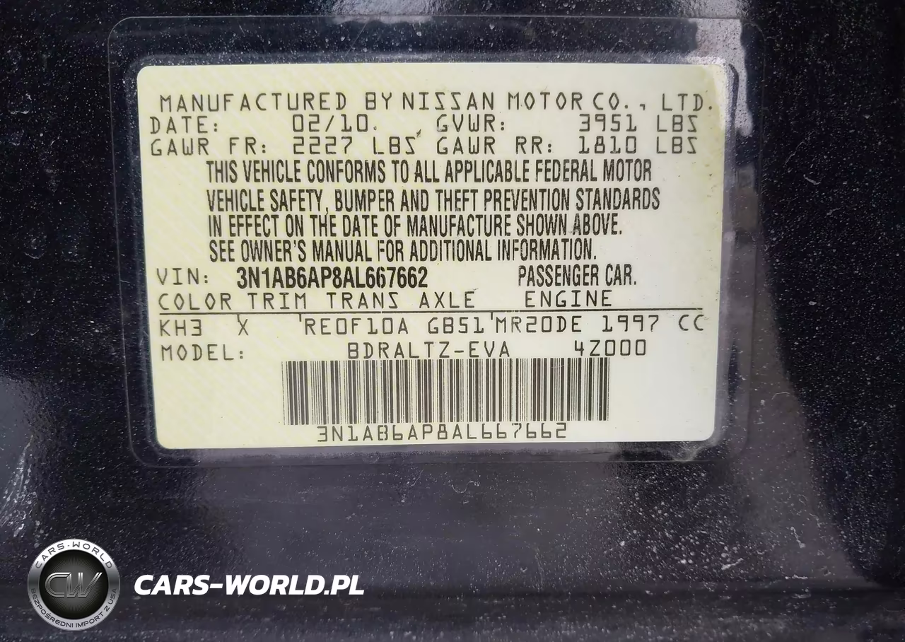 2010 Nissan Sentra 2.0Sr VIN:3N1AB6AP8AL667662 - 9