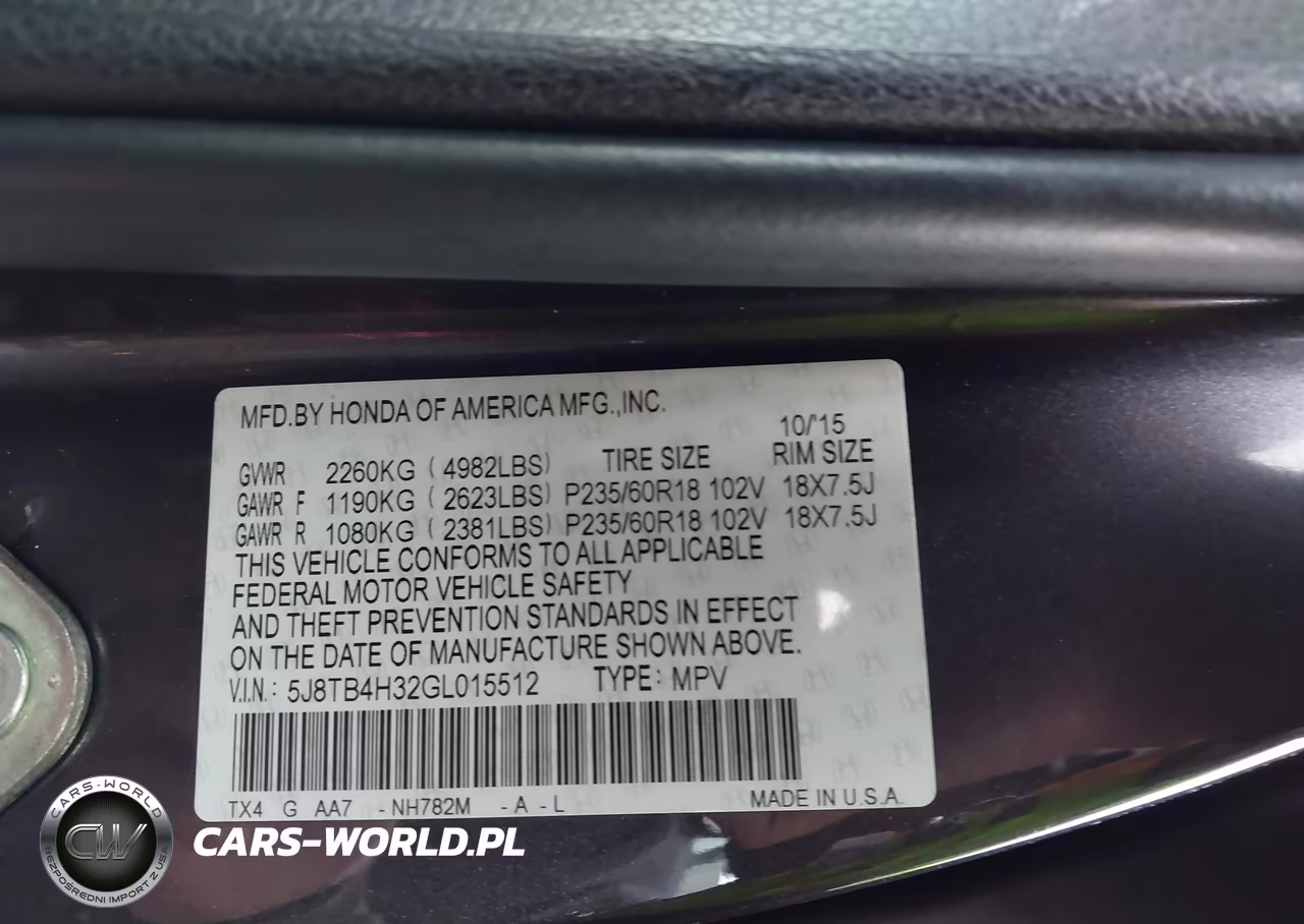 2016 Acura Rdx Acurawatch Plus Package VIN:5J8TB4H32GL015512 - 9