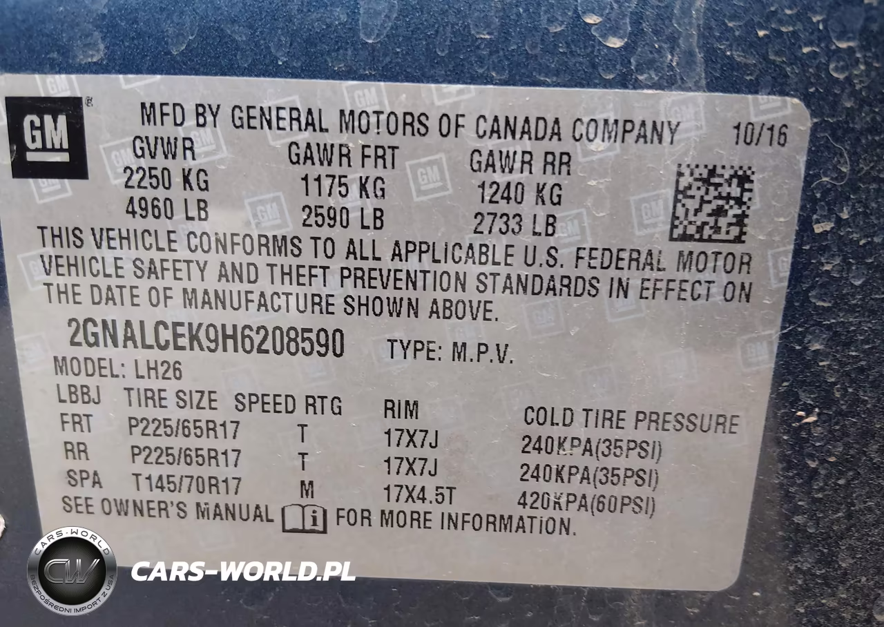 2017 Chevrolet Equinox Lt VIN:2GNALCEK9H6208590 - 9