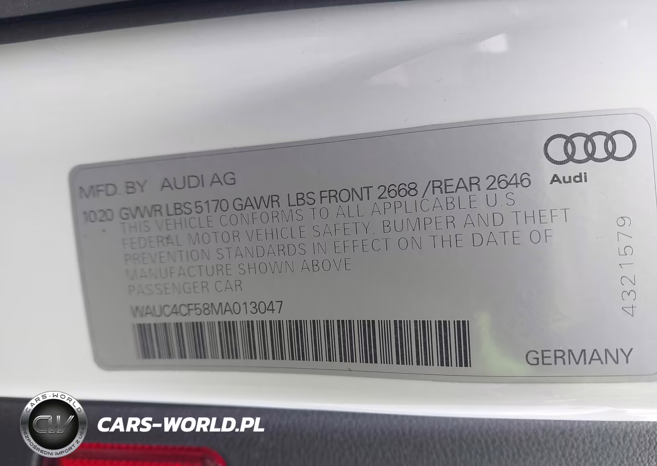 2021 Audi S5 Sportback Premium Plus Tfsi Quattro Tiptronic VIN:WAUC4CF58MA013047 - 9