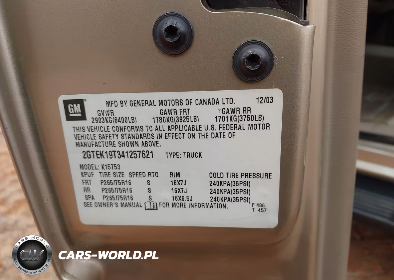 2004 GMC Sierra 1500 Sle VIN:2GTEK19T341257621 - 9