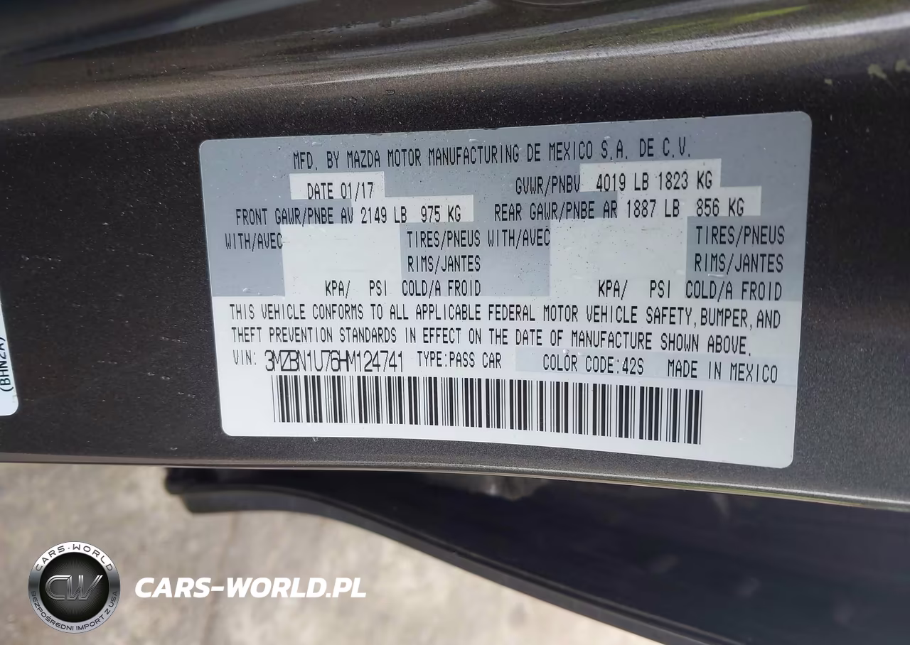 2017 Mazda Mazda3 Sport VIN:3MZBN1U76HM124741 - 9