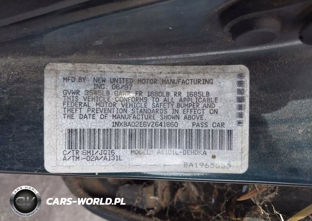 1997 Toyota Corolla Ce VIN:1NXBA02E6VZ641860 - 9