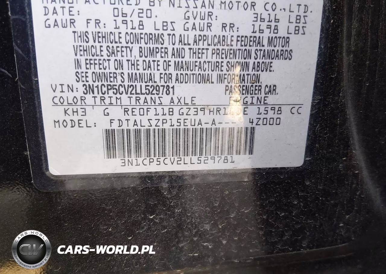2020 Nissan Kicks Sv Xtronic Cvt VIN:3N1CP5CV2LL529781 - 9