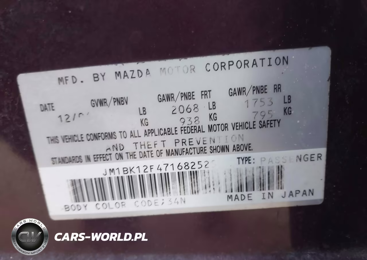 2007 Mazda Mazda3 I Touring VIN:JM1BK12F471682525 - 9
