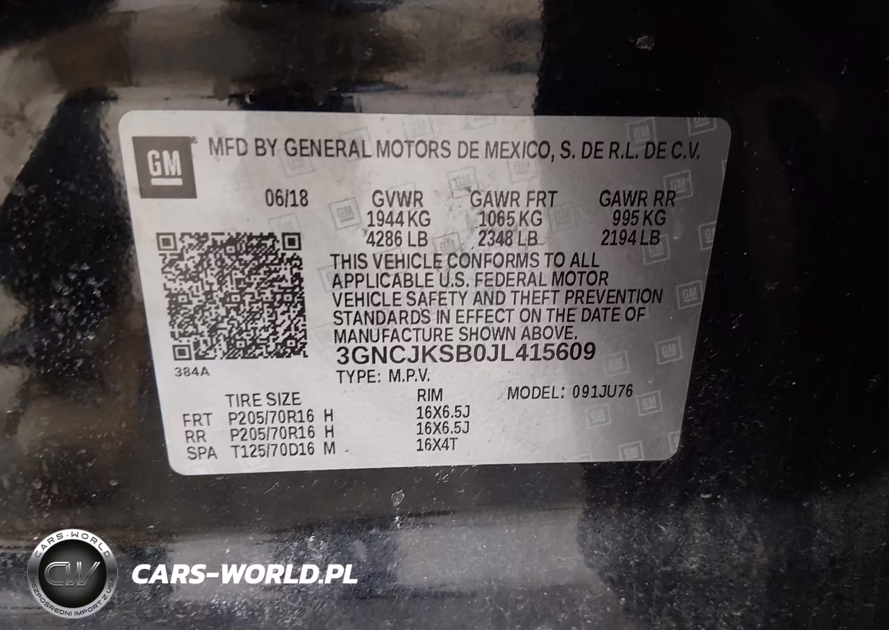 2018 Chevrolet Trax Ls VIN:3GNCJKSB0JL415609 - 9