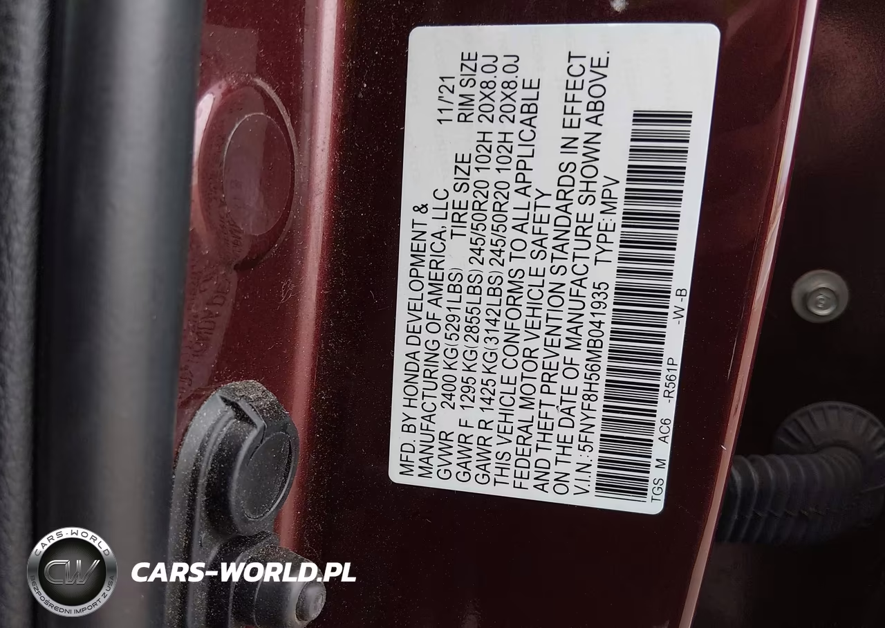 2021 Honda Passport Awd Ex-L VIN:5FNYF8H56MB041935 - 9