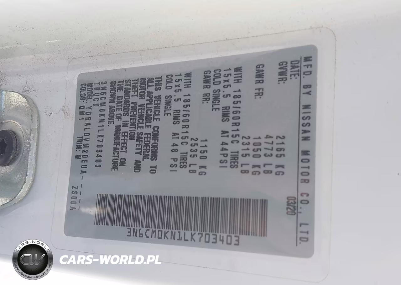 2020 Nissan Nv200 Cargo S Xtronic Cvt VIN:3N6CM0KN1LK703403 - 9