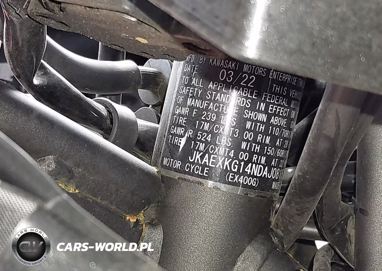 2022 Kawasaki Ex400 VIN:JKAEXKG14NDAJ0815 - 10
