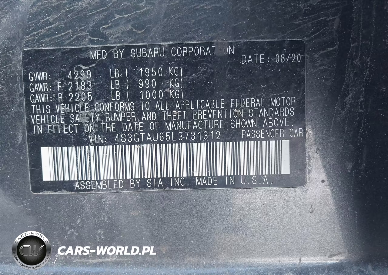 2020 Subaru Impreza Limited 5-Door VIN:4S3GTAU65L3731312 - 9