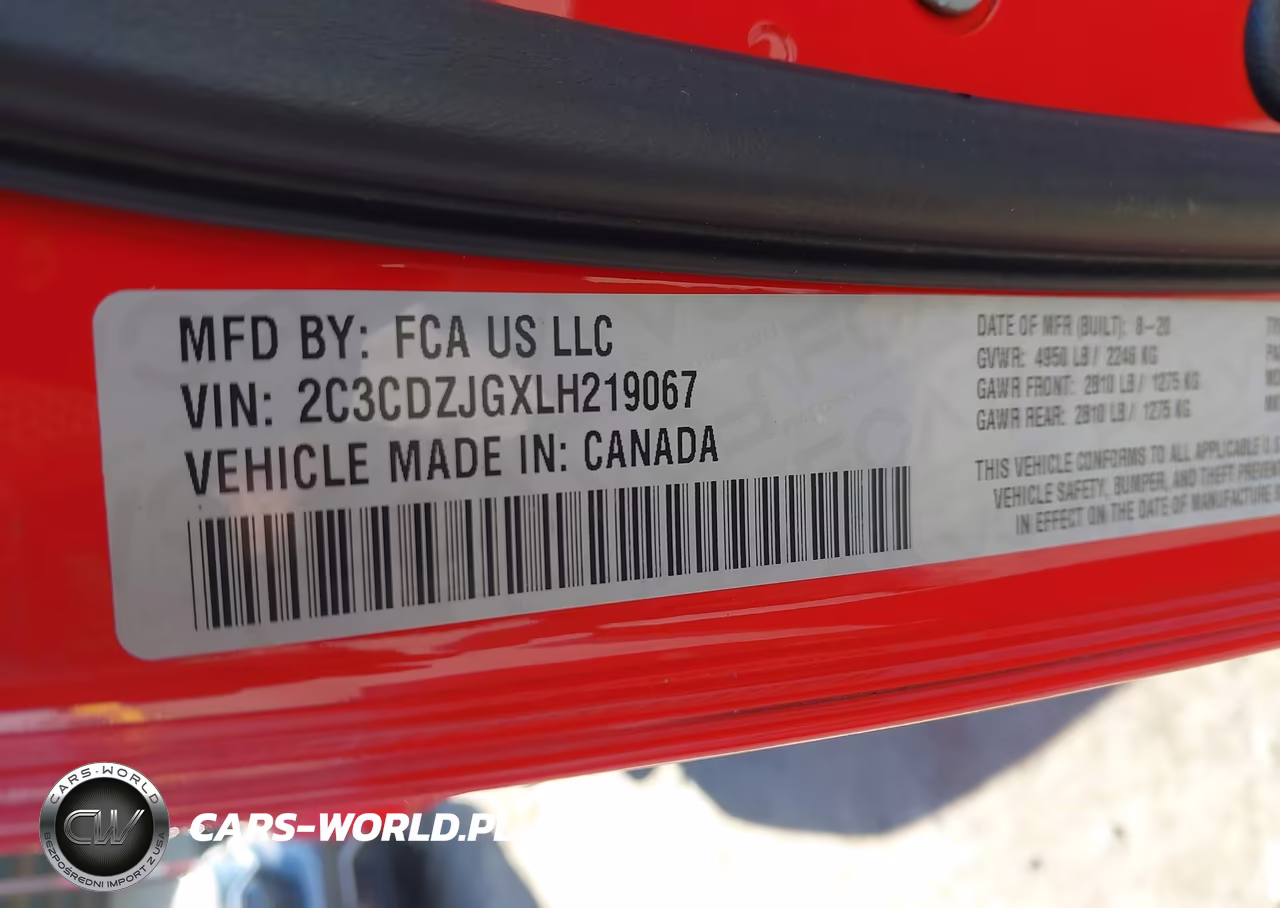 2020 Dodge Challenger Gt VIN:2C3CDZJGXLH219067 - 9