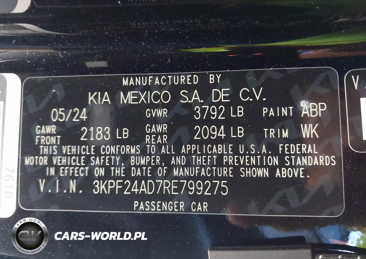 2024 Kia Forte Lxs VIN:3KPF24AD7RE799275 - 9