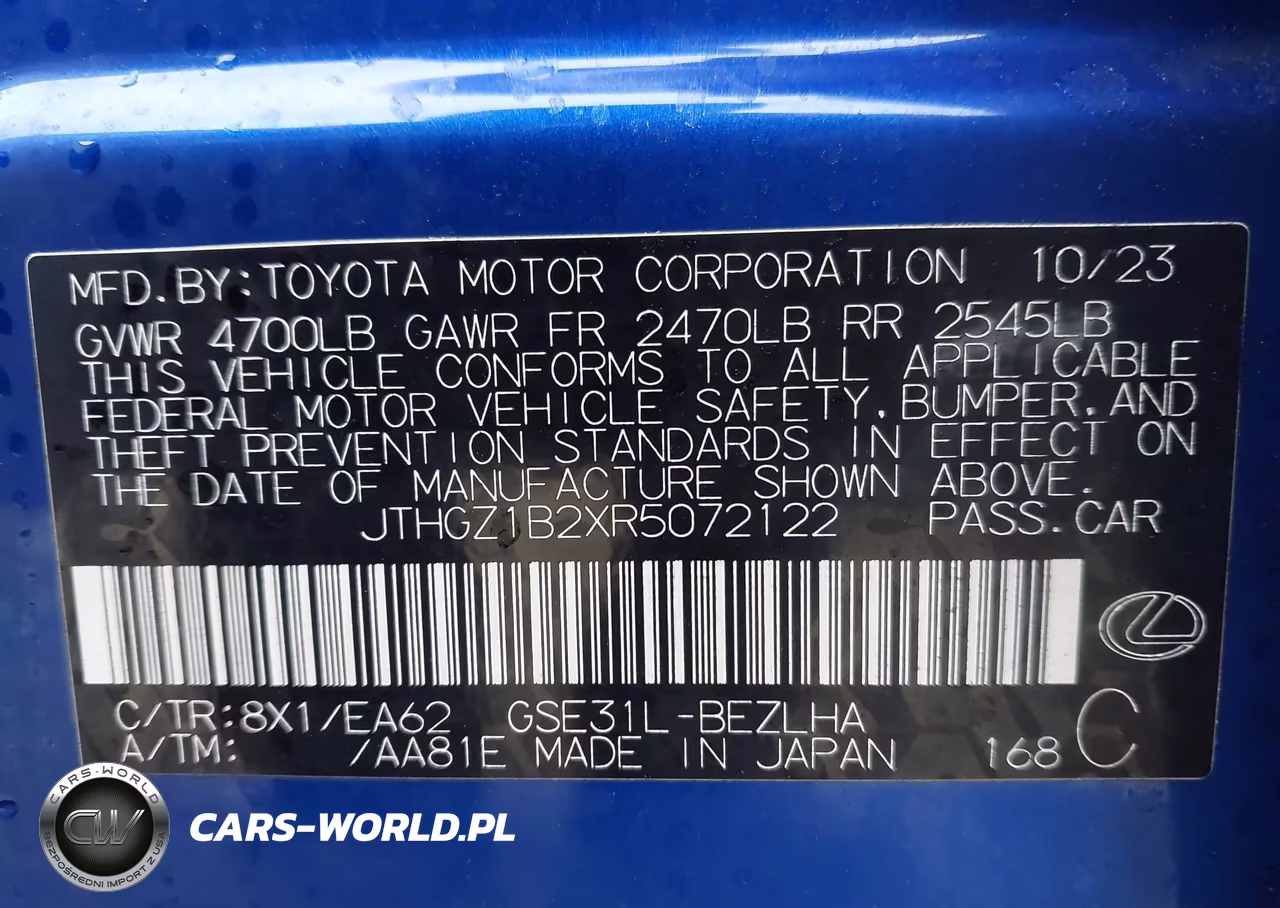 2024 Lexus Is 350 F Sport VIN:JTHGZ1B2XR5072122 - 9