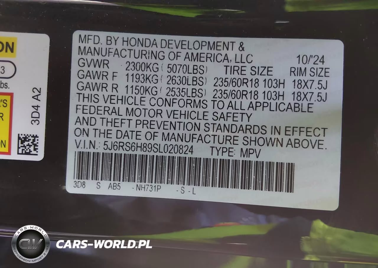 2025 Honda Cr-V Hybrid Sport-L VIN:5J6RS6H89SL020824 - 9