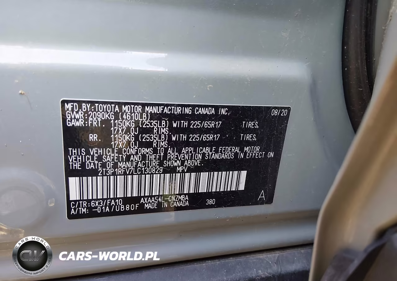 2020 Toyota Rav4 Xle VIN:2T3P1RFV7LC130829 - 9