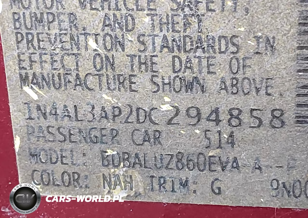 NISSAN ALTIMA VIN:1N4AL3AP2DC294858 - 9