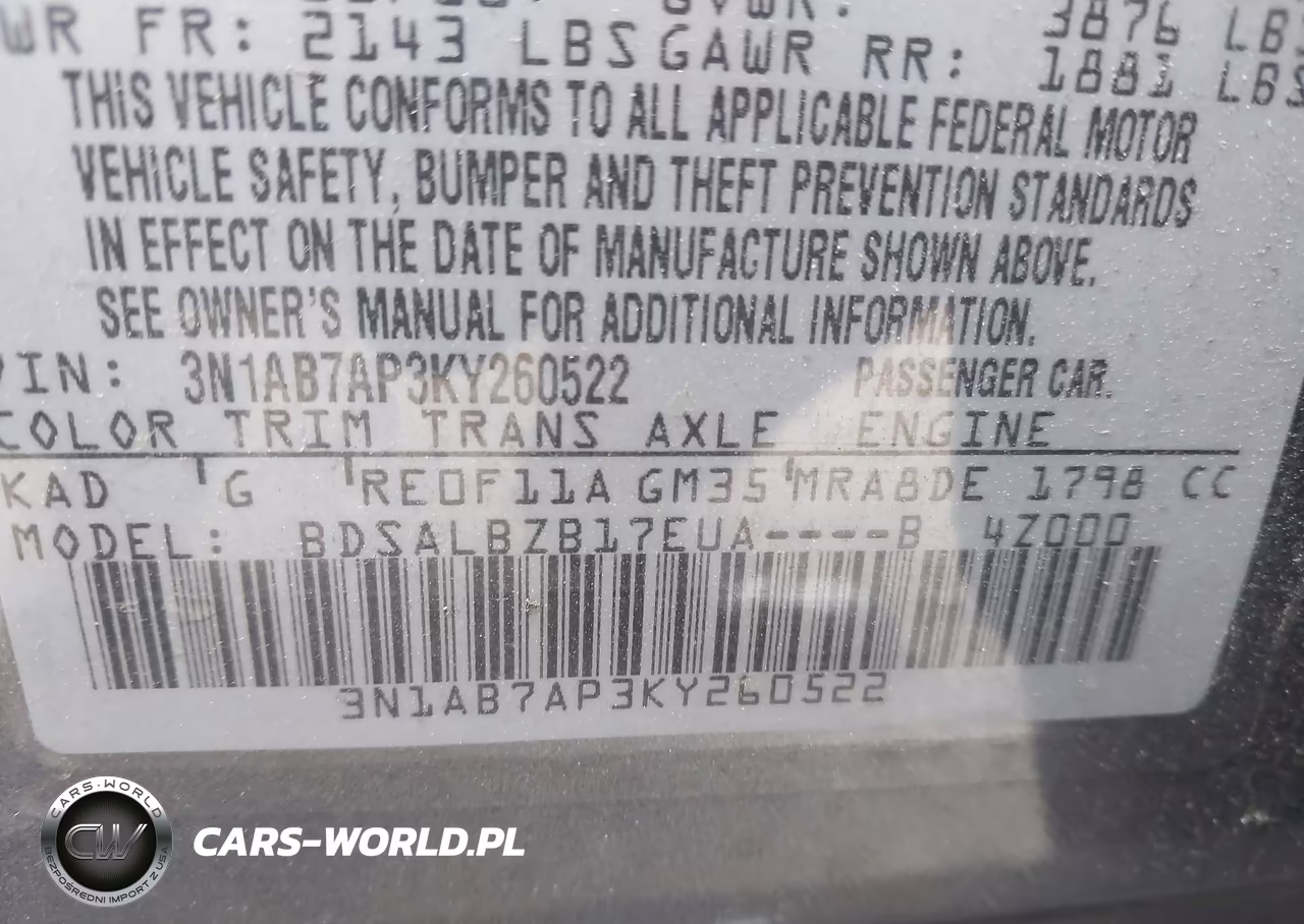 2019 Nissan Sentra S VIN:3N1AB7AP3KY260522 - 9