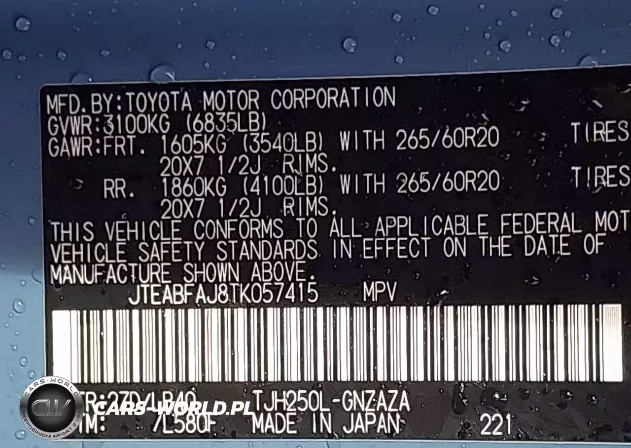 2026 Toyota Land Cruiser VIN:JTEABFAJ8TK057415 - 9