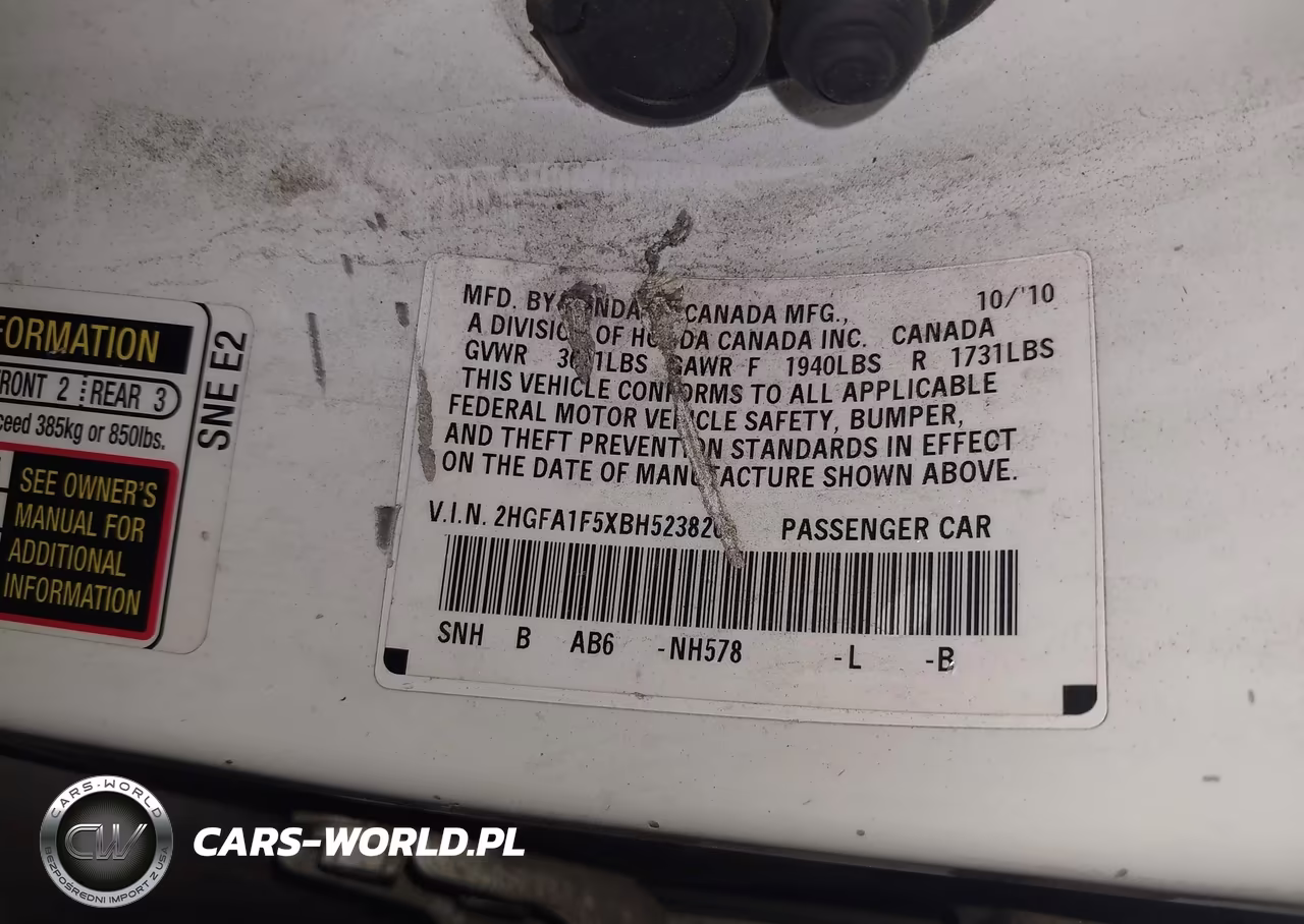 2011 Honda Civic Lx VIN:2HGFA1F5XBH523820 - 9