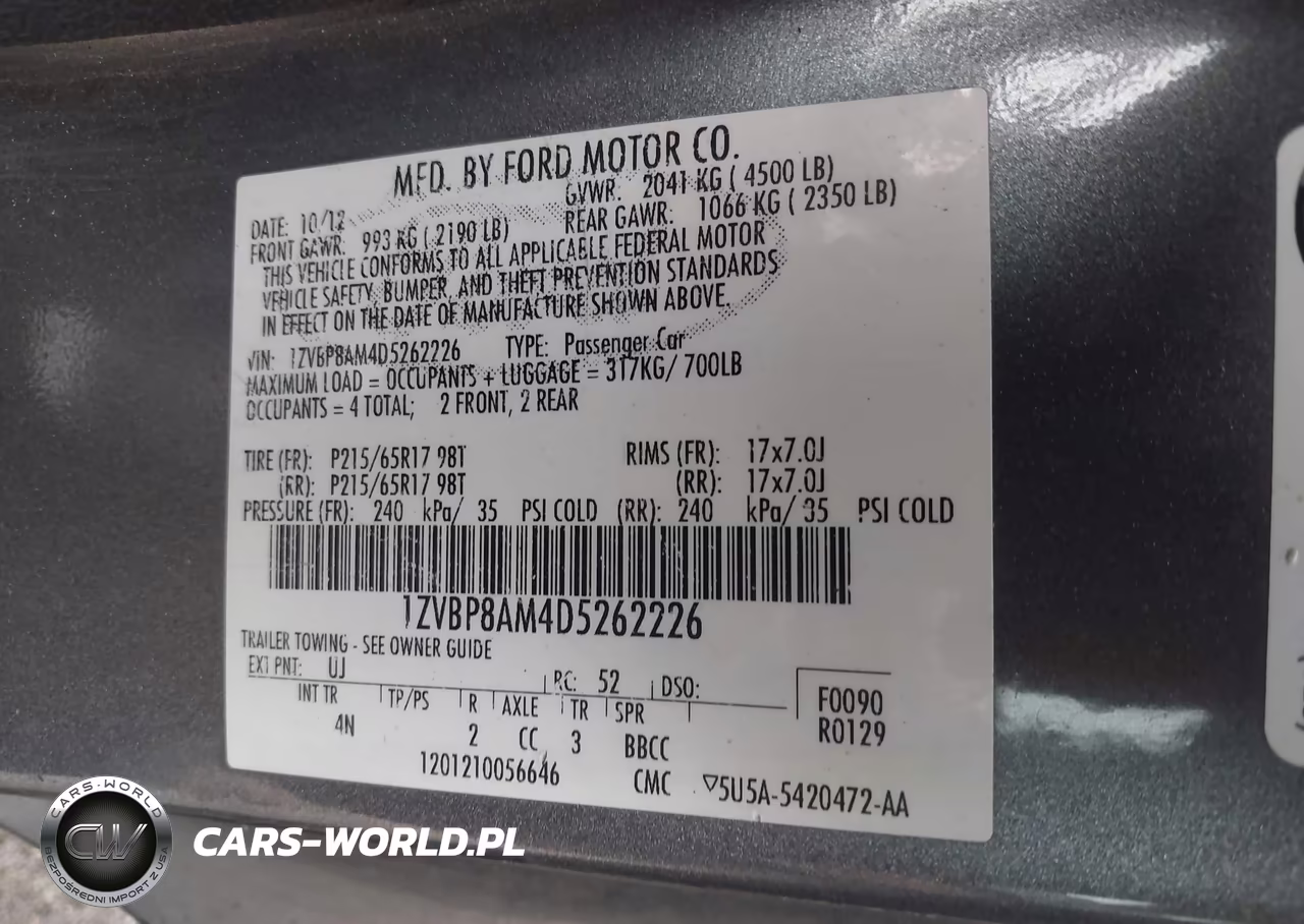 2013 Ford Mustang V6 Premium VIN:1ZVBP8AM4D5262226 - 9