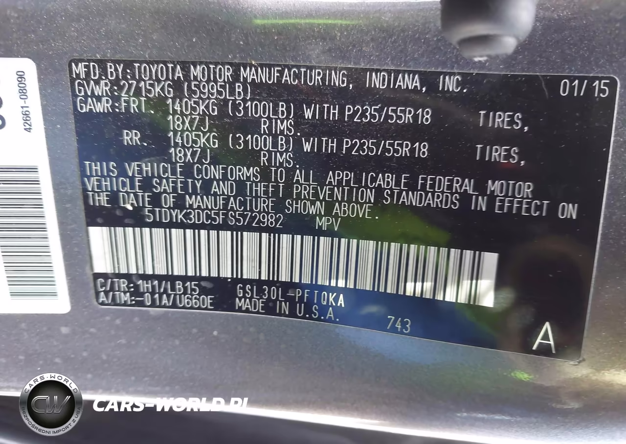 2015 Toyota Sienna Xle 7 Passenger-Xle 8 Passenger-Xle Premium 8 Passenger VIN:5TDYK3DC5FS572982 - 9