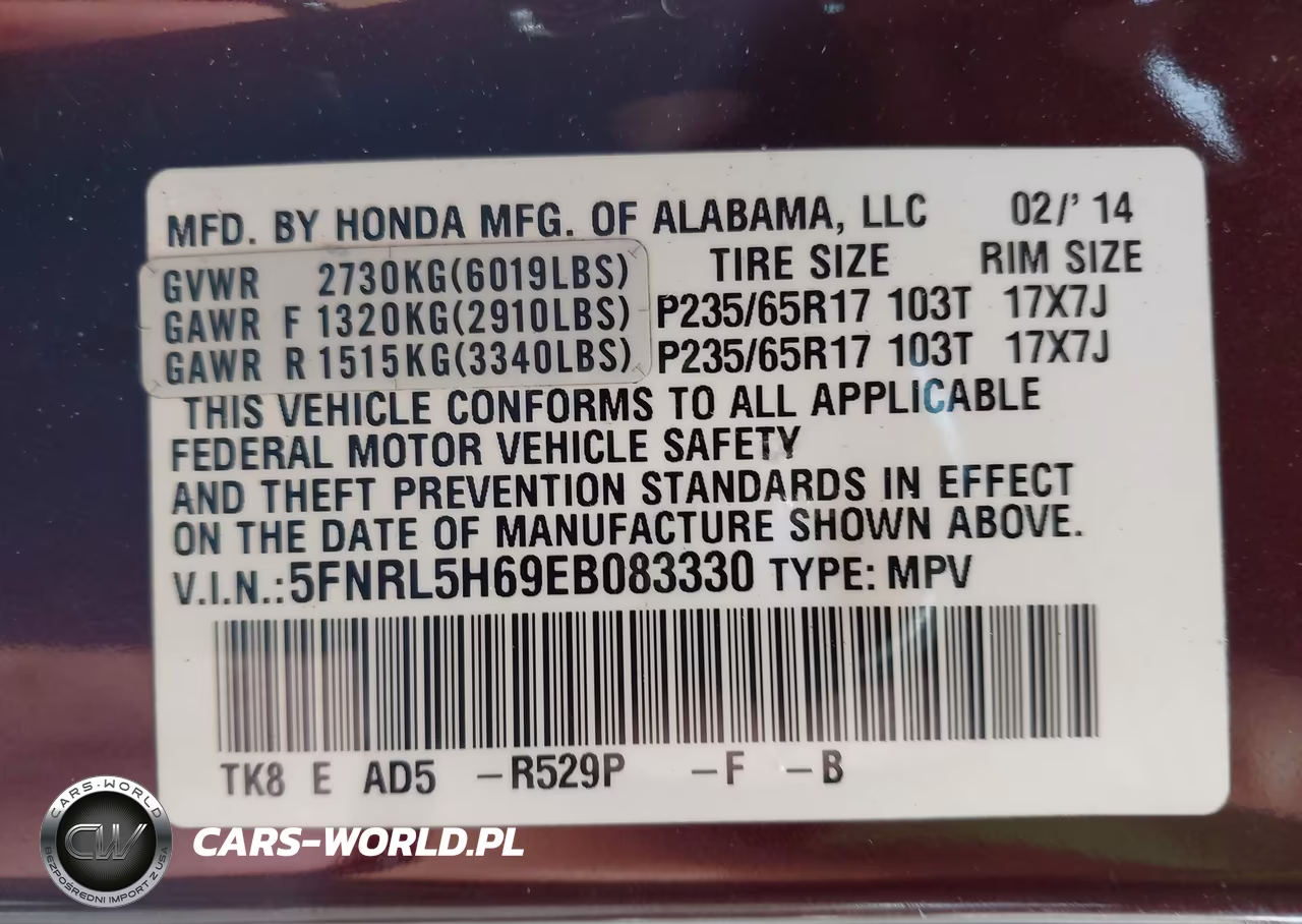2014 Honda Odyssey Ex-L VIN:5FNRL5H69EB083330 - 9